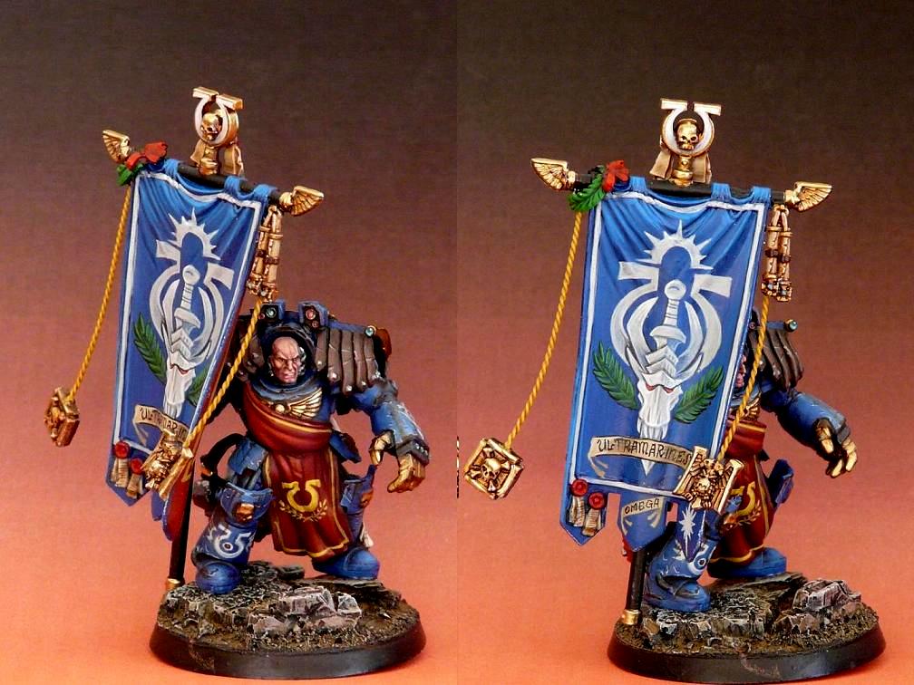 Space Marines, Terminator Armor, Ultramarines, Warhammer 40,000 Ultramarine Standard Bearer